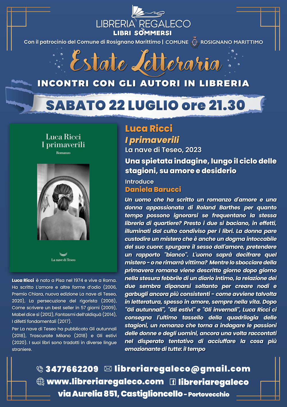 Estate Letteraria – LUCA RICCI con I PRIMAVERILI