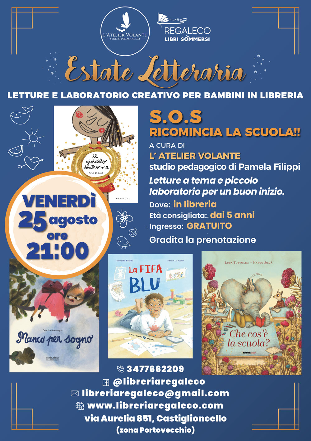 Estate Letteraria – L’ATELIER VOLANTE con S.O.S Ricomincia la scuola!!!