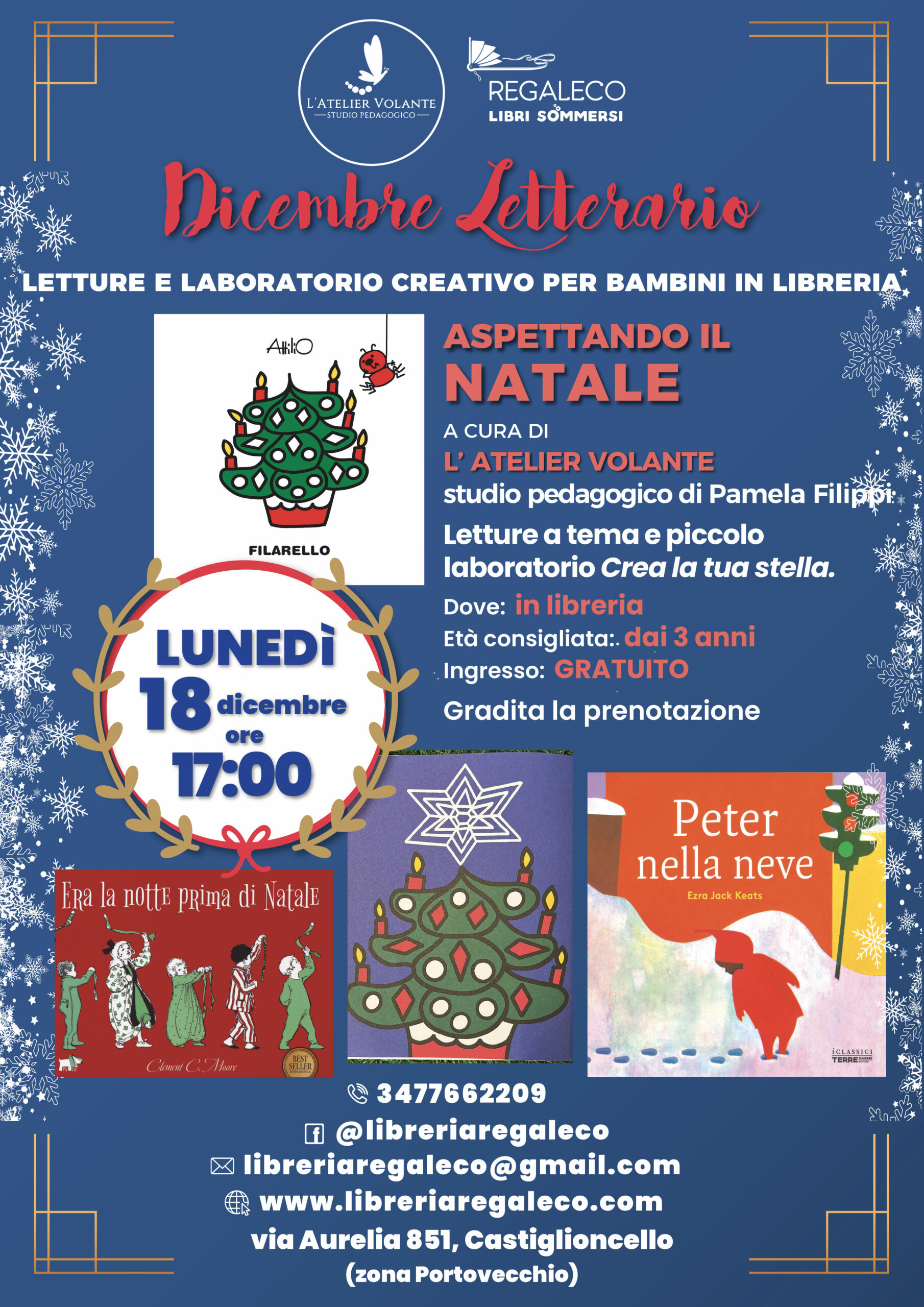 Dicembre Letterario bambini – L’ATELIER VOLANTE con Crea la tua stella di Natale!