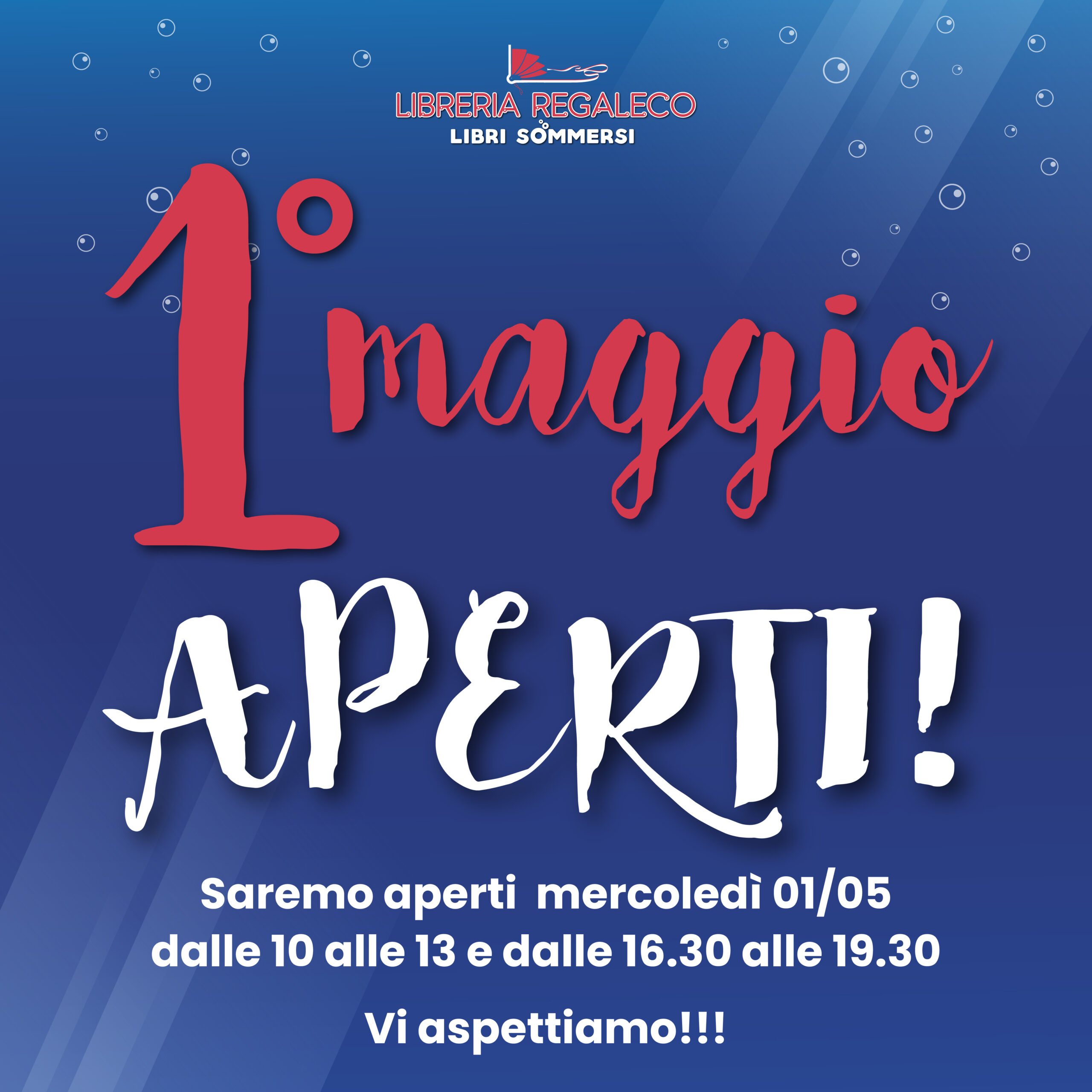 Apertura Libreria – 1 Maggio 2024