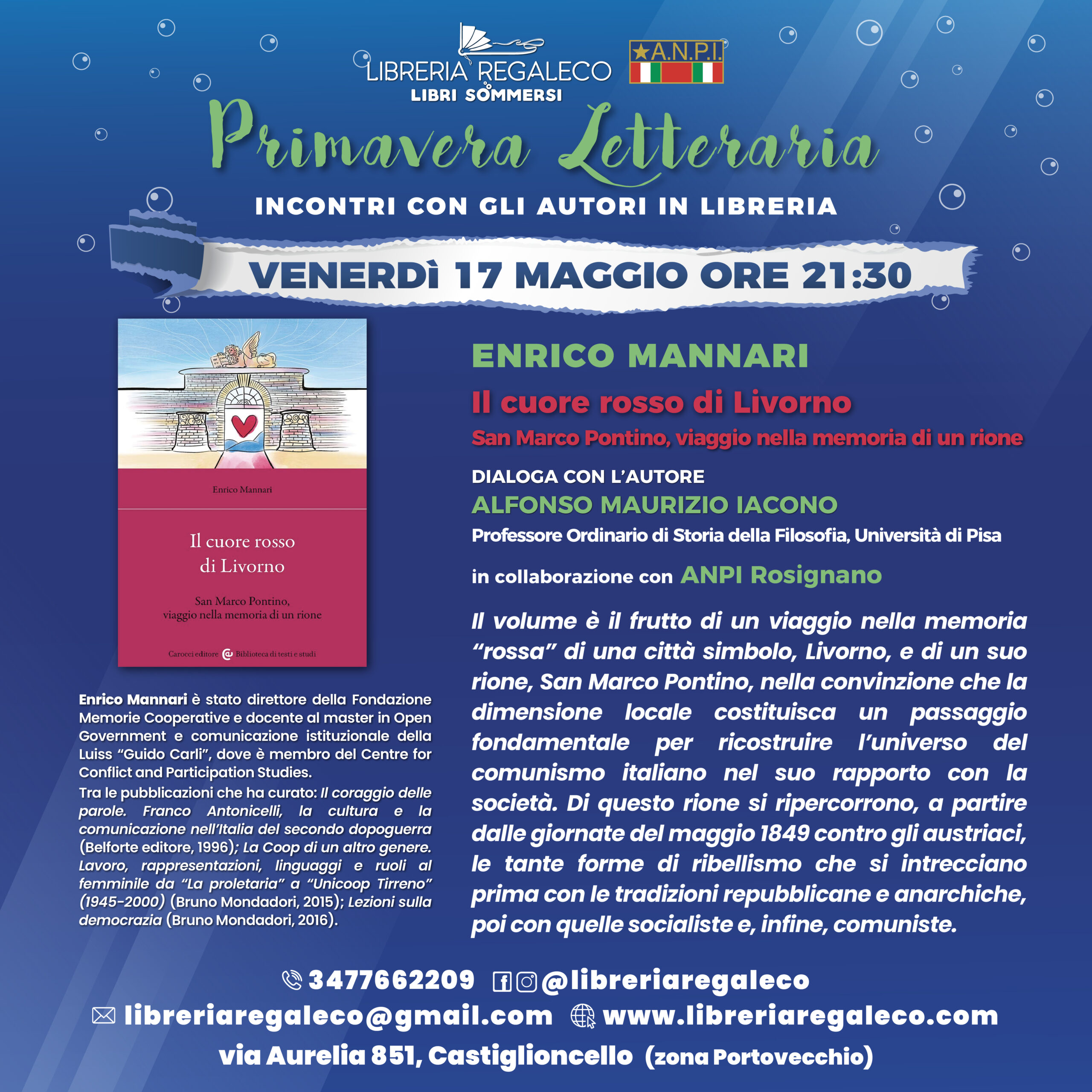 Primavera Letteraria – ENRICO MANNARI con Il cuore rosso di Livorno