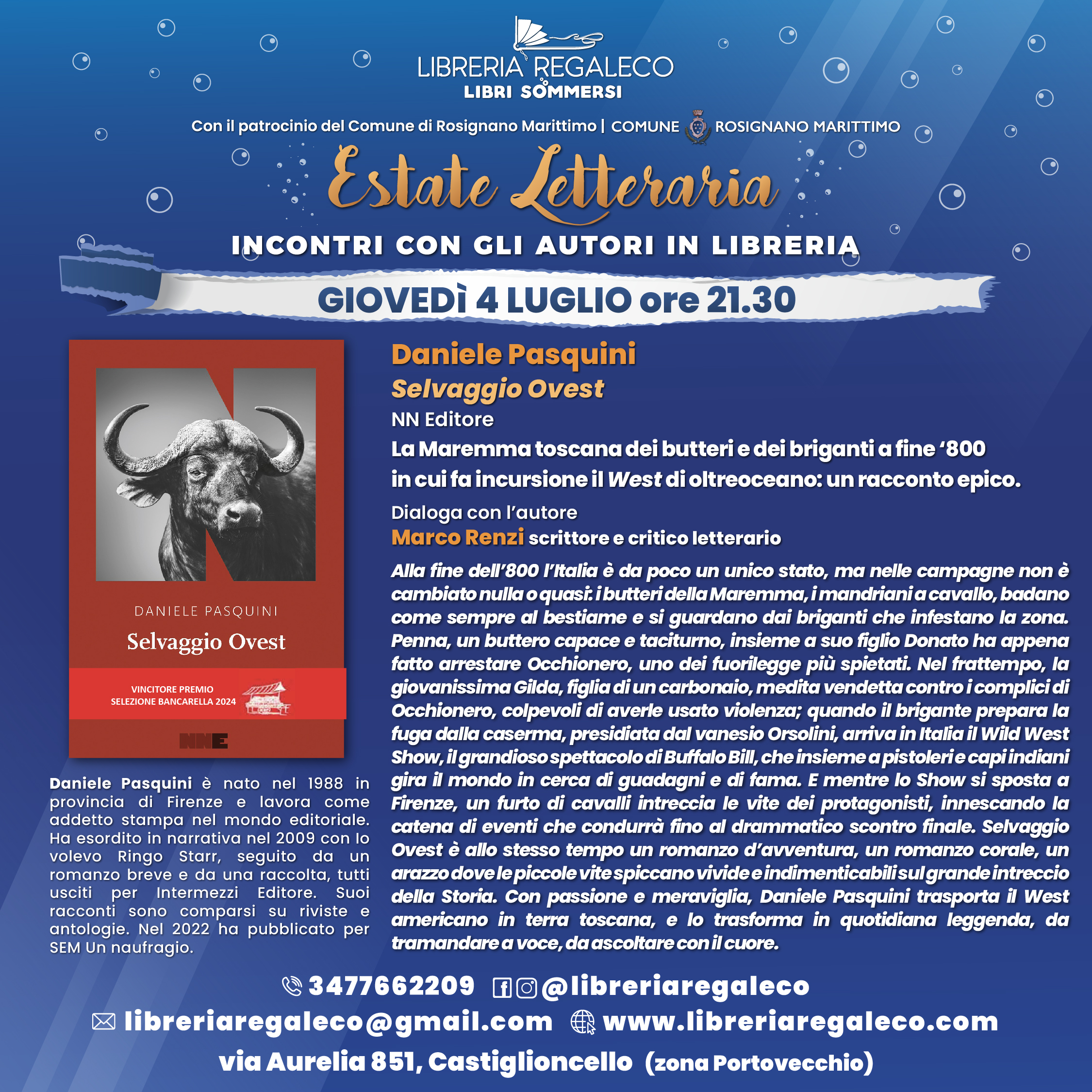 ESTATE LETTERARIA – Daniele Pasquini con “Selvaggio Ovest”